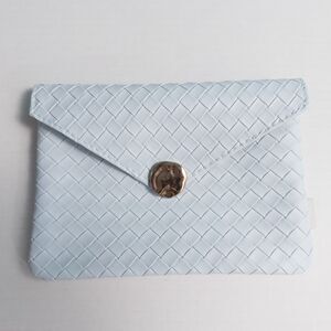 5/$20 NWOT Ipsy Glam Bag January 2025 Woven Faux Leather Blue Quiet Luxury